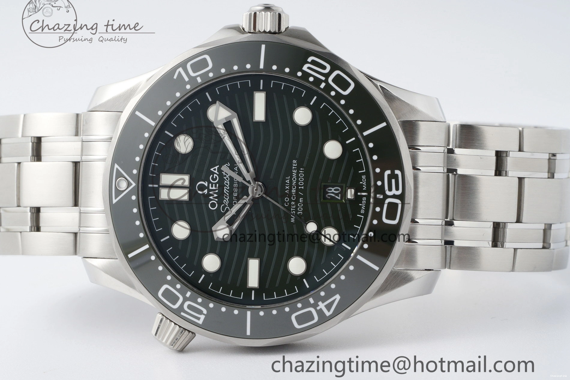 0110 Seamaster Diver 300M VSF 1:1 Best Edition Green Ceramic Green Dial on SS Bracelet A8800 V Popular 7824